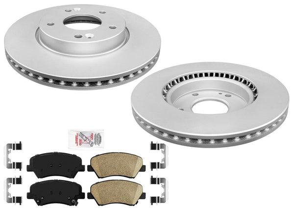 Improved Performance Front Disc Brake Rotors Pads for Hyundai Elantra 13-16