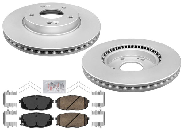 Improved Perf. Front Disc Brake Rotors Pads for Kia Soul 17-19 Natural Aspirated