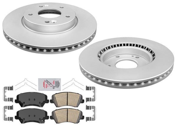 Improved Performance Front Disc Brake Rotors Pads for Hyundai Elantra GT 2017