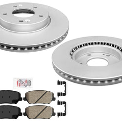 Improved Performance Front Disc Brake Rotors Pads for Kia Forte Koup SX 14-2016
