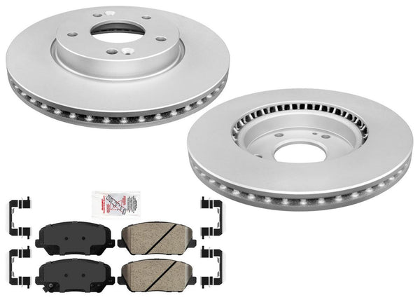 Improved Performance Front Disc Brake Rotors Pads for Kia Forte Koup SX 14-2016