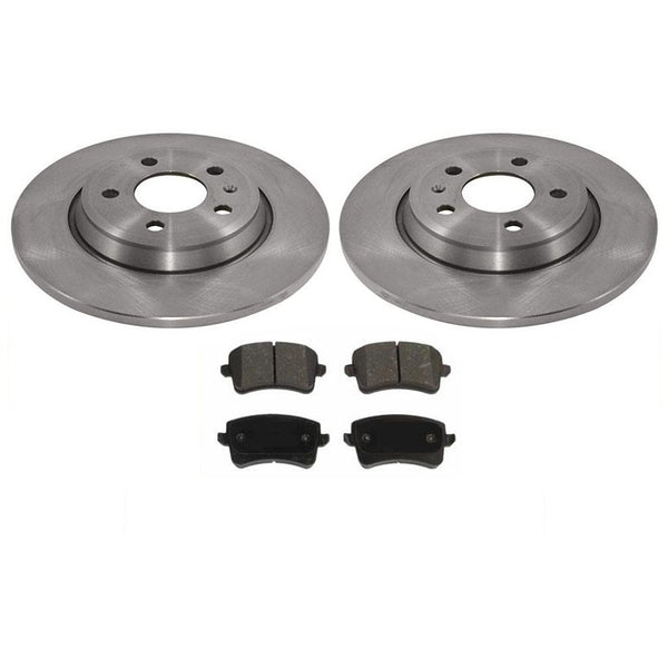 (2) REAR Brake Rotors & Ceramic Pads All New for 09-16 Audi A4 & A4 Quattro 2.0