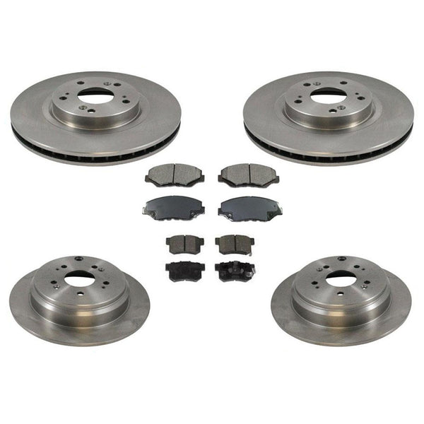 For Honda CR-V 2005-2006 Front & Rear Disc Brake Rotors & Ceramic Brake Pads