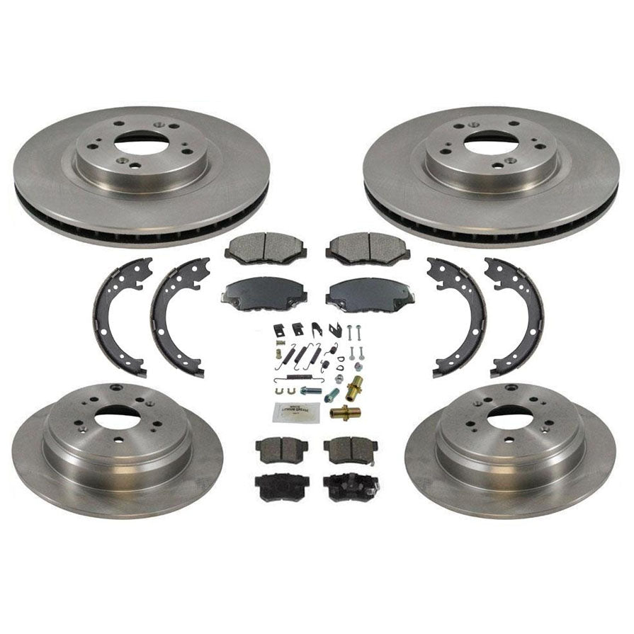 para Honda CR-V 05-06 New F &amp; R Rotores de freno de disco y pastillas de cerámica Zapatas de estacionamiento 8p