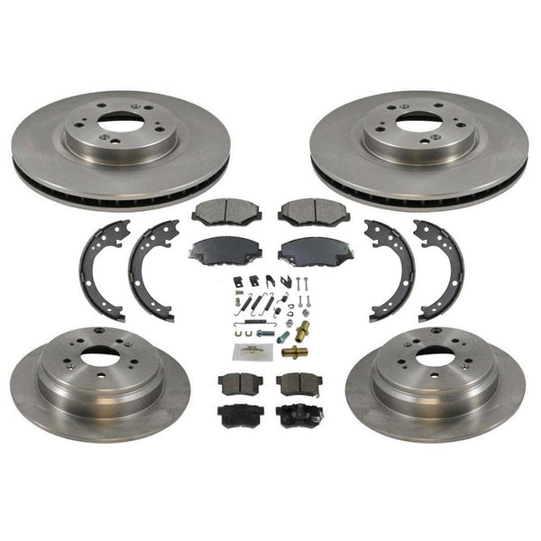 For 2005-2006 Honda CR-V Front & Rear Brake Rotors & Ceramic Pads Parking Shoes