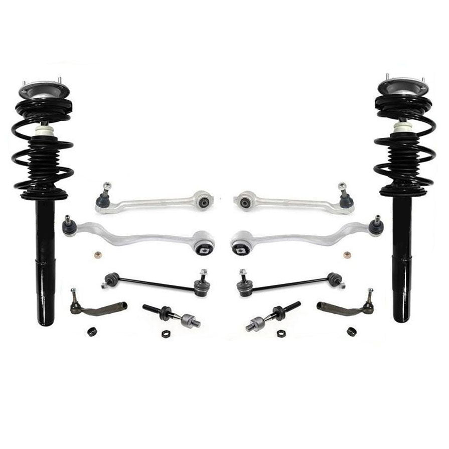 Front Complete Struts + Master Chassis Control Arm Kit for BMW 01-03 525i E39