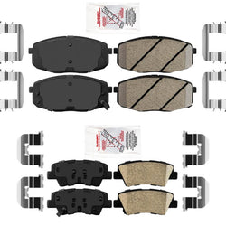 AME Front + Rear Ceramic Disc Brake Pads Hardware for 2014 2015 2016 Kia Soul