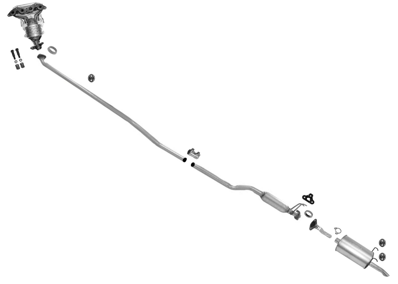 Catalytic Converter Muffler Exhaust Pipe System For Honda Civic 1.7 DX LX 01-05