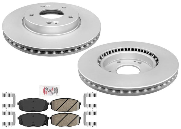 Improved Performance Front Disc Brake Rotors Pads for Kia Soul 2014 2015 2016