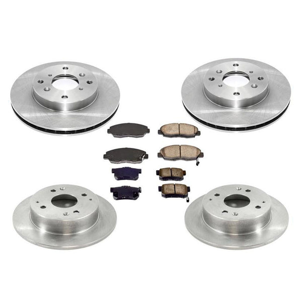 F & R Brake Rotors With Ceramic Pads for Acura CL 2.3L 4 Cylinder 98-99