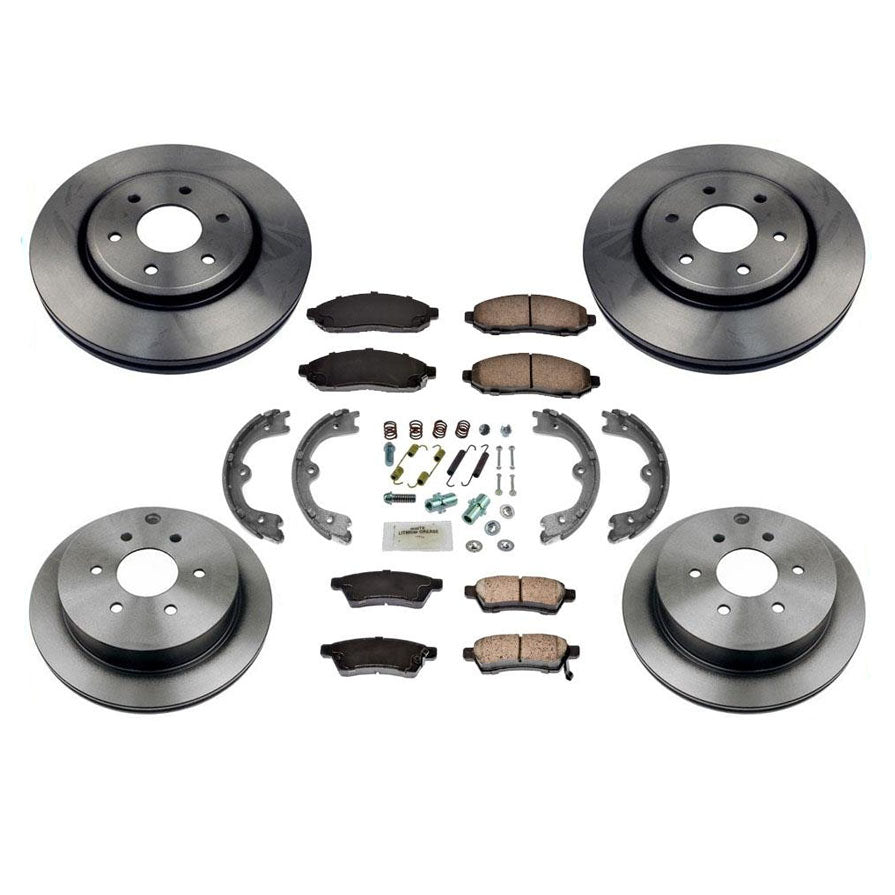 F&R Brake Rotors Ceramic Pads Parking Brake Shoes Suzuki Equator 2009-2012