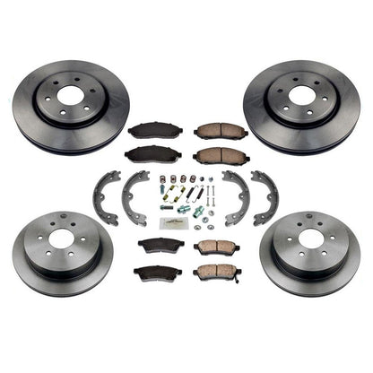 F&R Brake Rotors Ceramic Pads Parking Brake Shoes Suzuki Equator 2009-2012