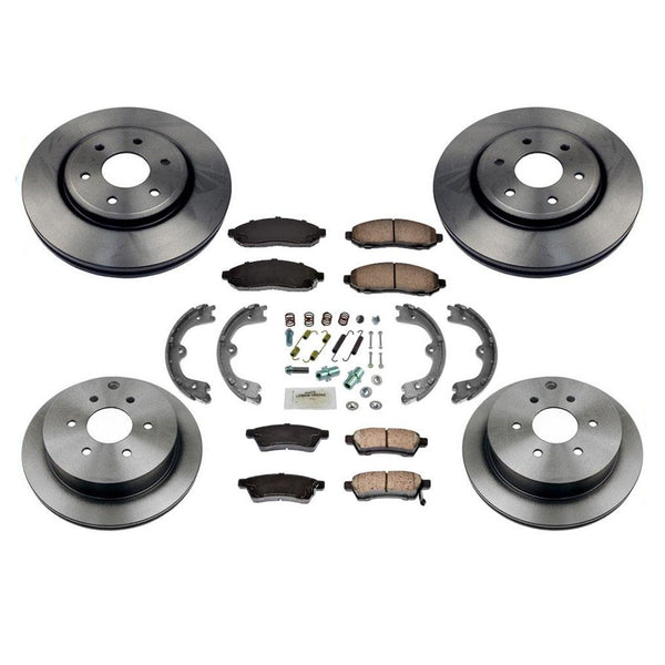 F&R Brake Rotors Ceramic Pads Parking Brake Shoes for Suzuki Equator 2009-2012