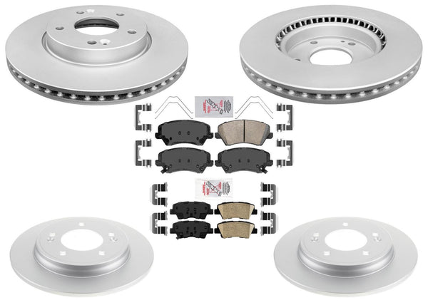Improved Performance F&R Disc Brake Rotors Pads for Hyundai Veloster 19-21 2.0L
