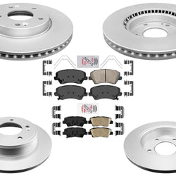 Improved Performance F&R Disc Brake Rotors Pads for Kia Forte EX LX L 2017 2018