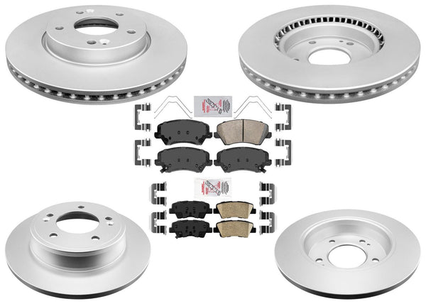 Improved Performance F&R Disc Brake Rotors Pads for Kia Forte EX LX L 2017 2018