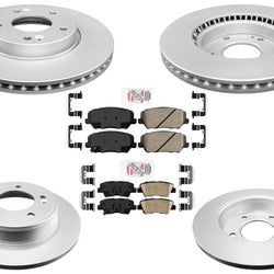Improved Performance F&R Disc Brake Rotors Pads for Kia Forte Koup SX 14-2016