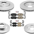 Improved Performance F&R Disc Brake Rotors Pads for Kia Forte Koup SX 14-2016