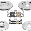 Improved Performance F&R Disc Brake Rotors Pads for Kia Forte5 EX 2017 2018