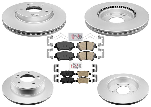 Improved Performance F&R Disc Brake Rotors Pads for Kia Forte5 EX 2017 2018