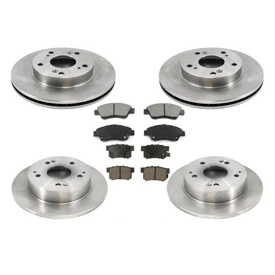 Nuevos rotores de freno delantero y trasero y pastillas de freno para Honda Civic Si 2.0L 2004-2005