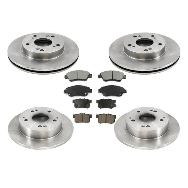 New Front and Rear Brake Rotors and Brake Pads for Honda Civic Si 2.0L 2004-2005