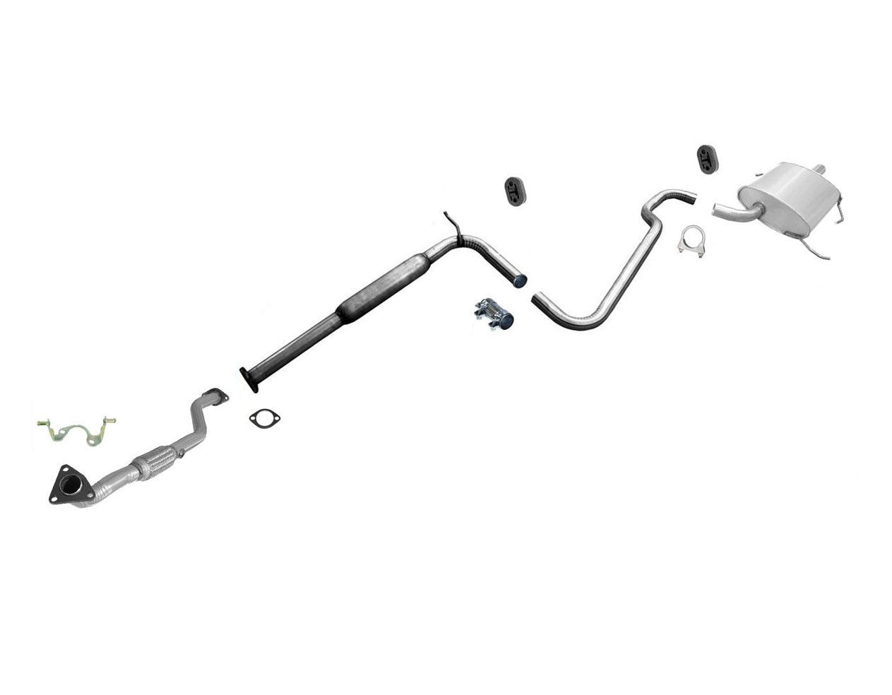 Tubo flexible Eng convertidor con sistema de escape de tubo silenciador para Nissan Altima 2001