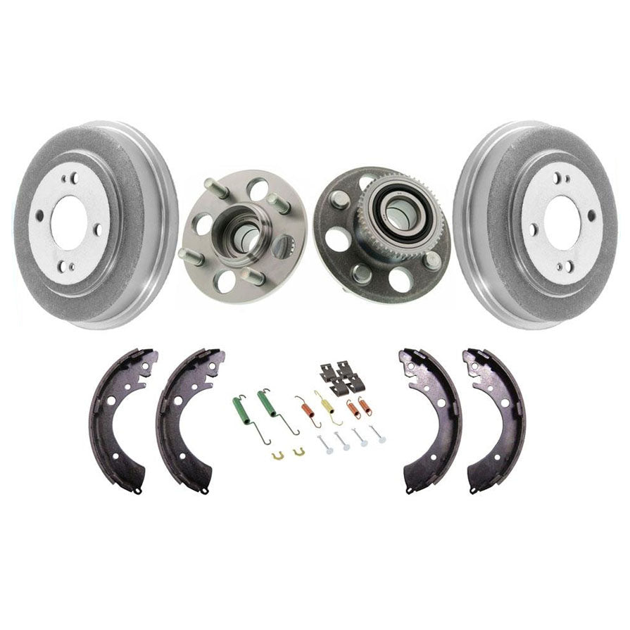 Brake Drums Wheel Hub Bearing Brake Shoes Hardware For Honda Civic 96-00 w ABS