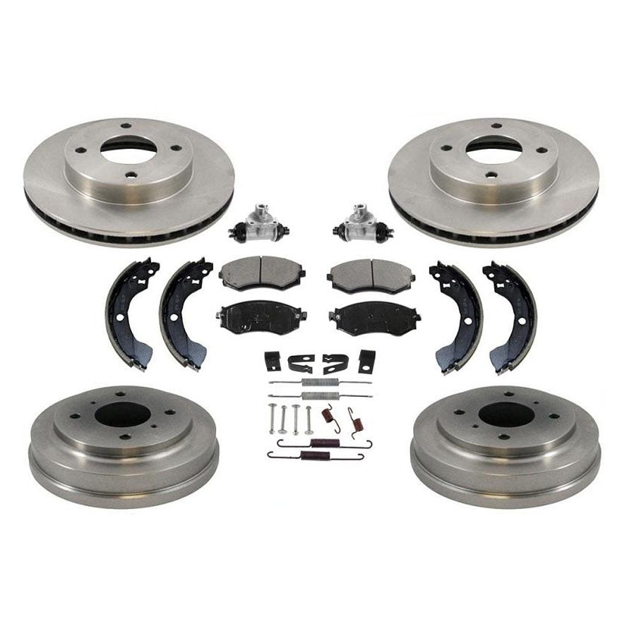 4 Stud Rotors Brake Pads Drums Shoes Wheel Cylinders for Nissan Sentra 2000 1.8L