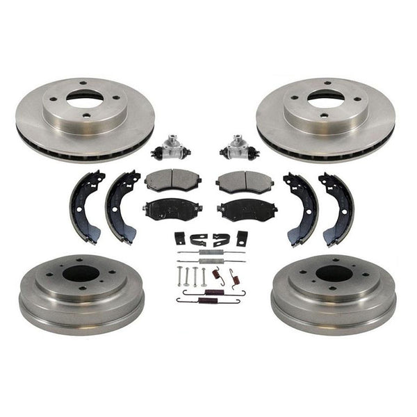 Rotors Brake Pads Drums Shoes Wheel Cyl Springs for NissanSentra 00-01 1.8 4Stud