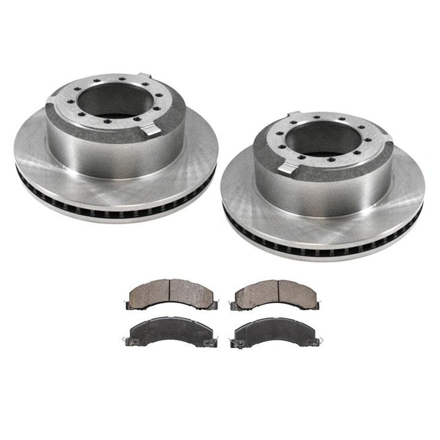 All REAR Disc Brake Rotors With Ceramic Fusion Pads 2008-2012 for Ram 4500 3pc