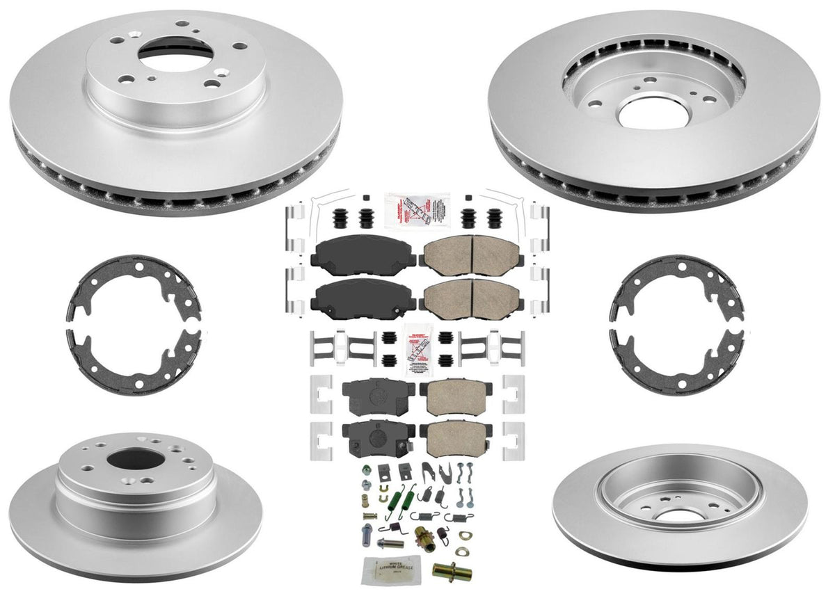 Improved Performance Disc Brake Rotors Pads Parking Shoes for Honda Element - Photo 1