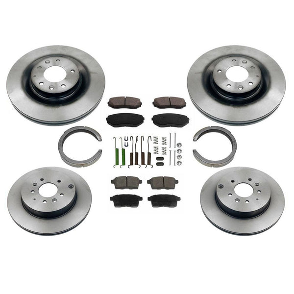 Brake Rotors Ceramic Pads Parking Brake Shoes Springs 8pc for Mazda CX-9 07-15