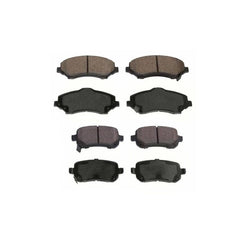 Front & Rear Ceramic Brake Pads 302MM Rotor Fits 08-13 Chrysler Town & Country