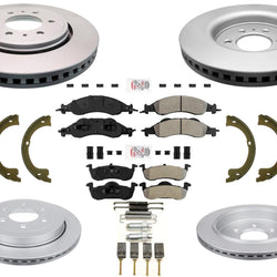 Disc Rotors Brake Pads Parking Shoes Spring Kit for Ford Expedition 2007-2009
