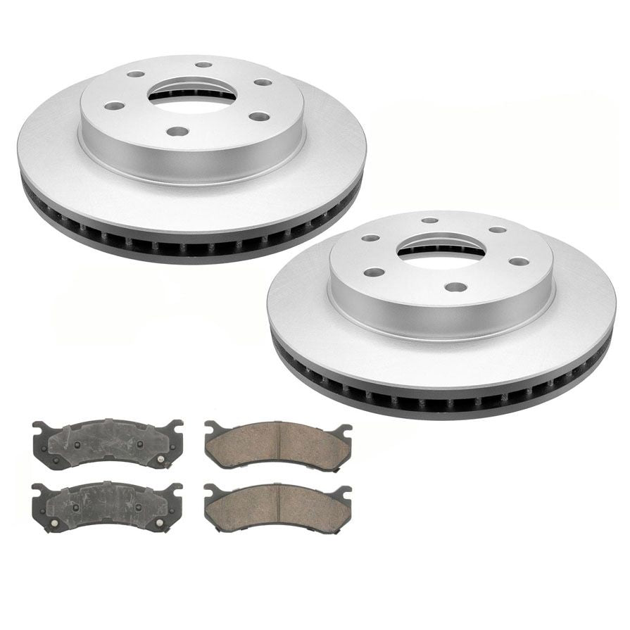 (2) Front Brake Rotors & Ceramic Brake Pads for Chevrolet Silverado 1500 1999-04