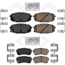 AME Improved Perf Front + Rear Disc Brake Pads for Hyundai Kona 18-23 FWD Turbo