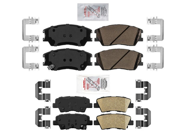 AME Front + Rear Disc Brake Pads, hardware for Kia Soul 2020 2021 2022 Turbo
