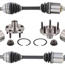 Front Hub & Bearings & CV Axle Shaft Kit for 2011-2014 Ford Edge All Wheel Drive
