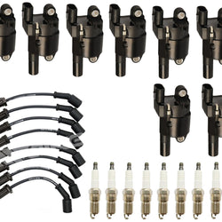 Ignition WIres Round Ignition Coils & Spark Plugs For Chevrolet Tahoe 2007-2013