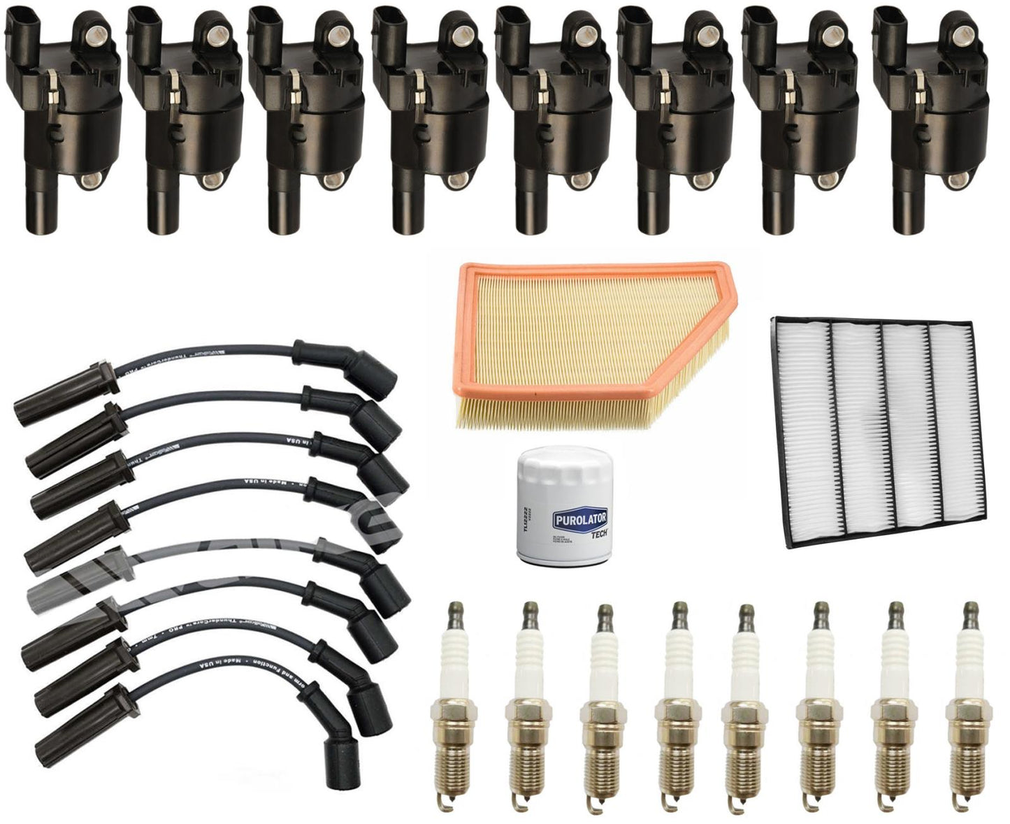 Ignition Wires Round Coils Spark Plugs & Filters For Camaro 6.2L 2011-2013