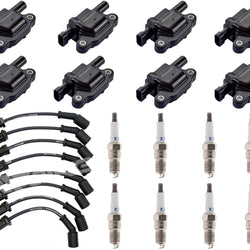 Wires Square Ignition Coil & Spark Plugs For Chevrolet Tahoe 5.3L  2007-2014