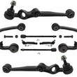 1993-1998 Lincoln Mark VIII Upper & Lower Arms + Tie Rods 9Pc Kit