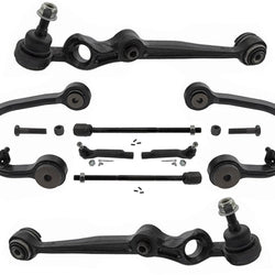 1993-1998 Lincoln Mark VIII Upper & Lower Arms + Tie Rods 9Pc Kit