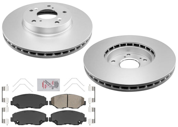 Improved Performance Coated Disc Brake Rotors Pads for Honda Element 2003-2011