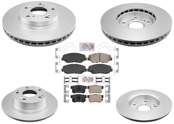AME 4Cly Front & Rear Brake Rotors & Brake Pads Kit For Honda Accord 2003-2007