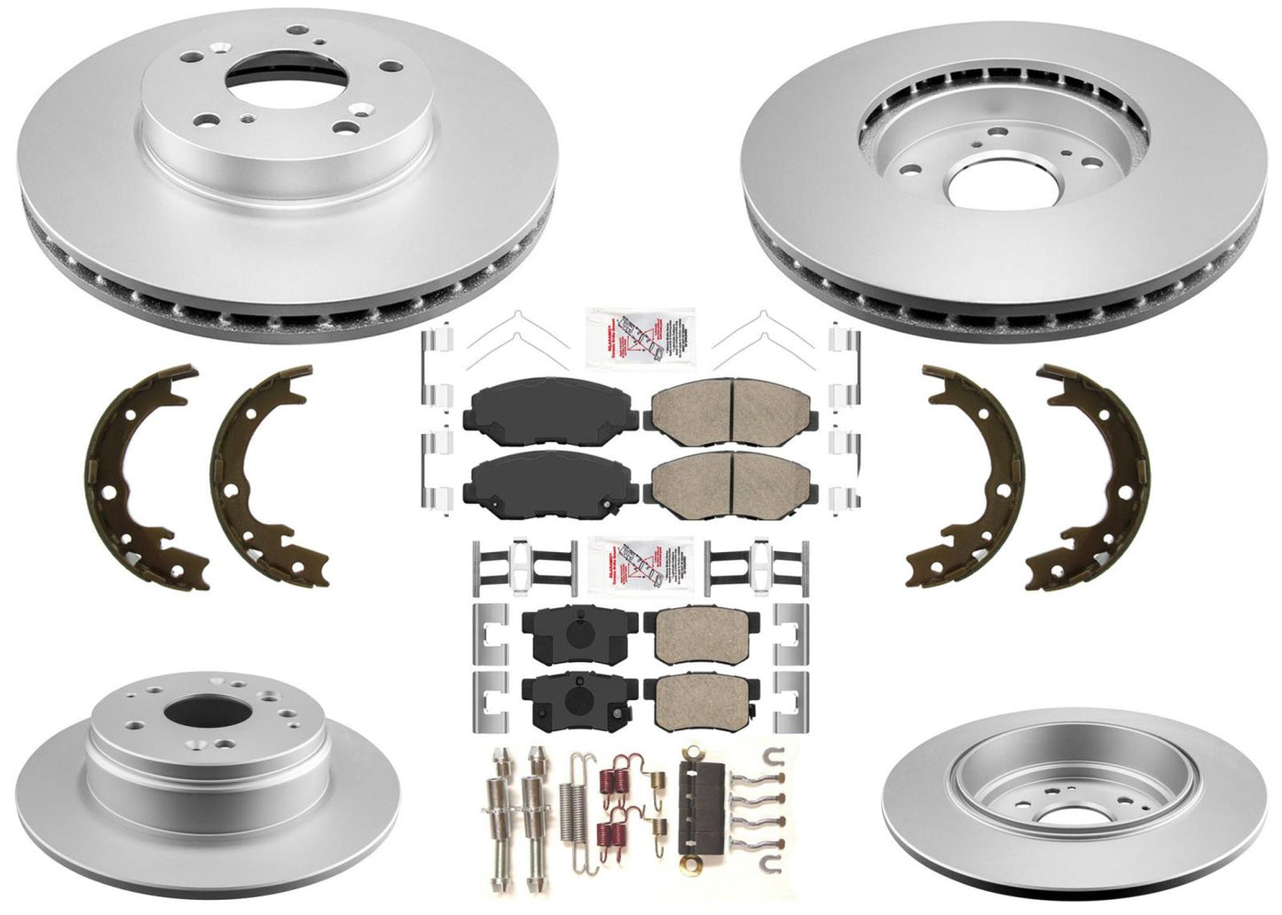 GEO Coated Disc Brake Rotors & Ceramic Pads For Honda Element 2003-2011 - Photo 1
