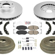 Front Rotors Rear Drums Pads & Rear Shoes Hardware For Honda Accord 03-07 4 Cly