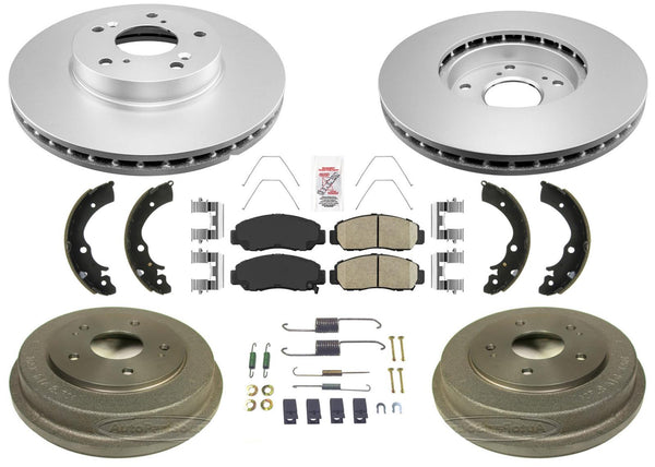 Front Rotors Rear Drums Pads & Rear Shoes Hardware For Honda Civic GX 2006-2010