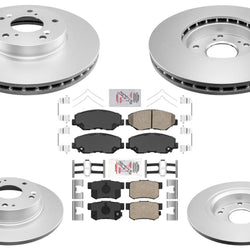 Front & Rear Disc Brake Rotors W Ceramic Pads For Civic 2012-15 EX & EX-L Model